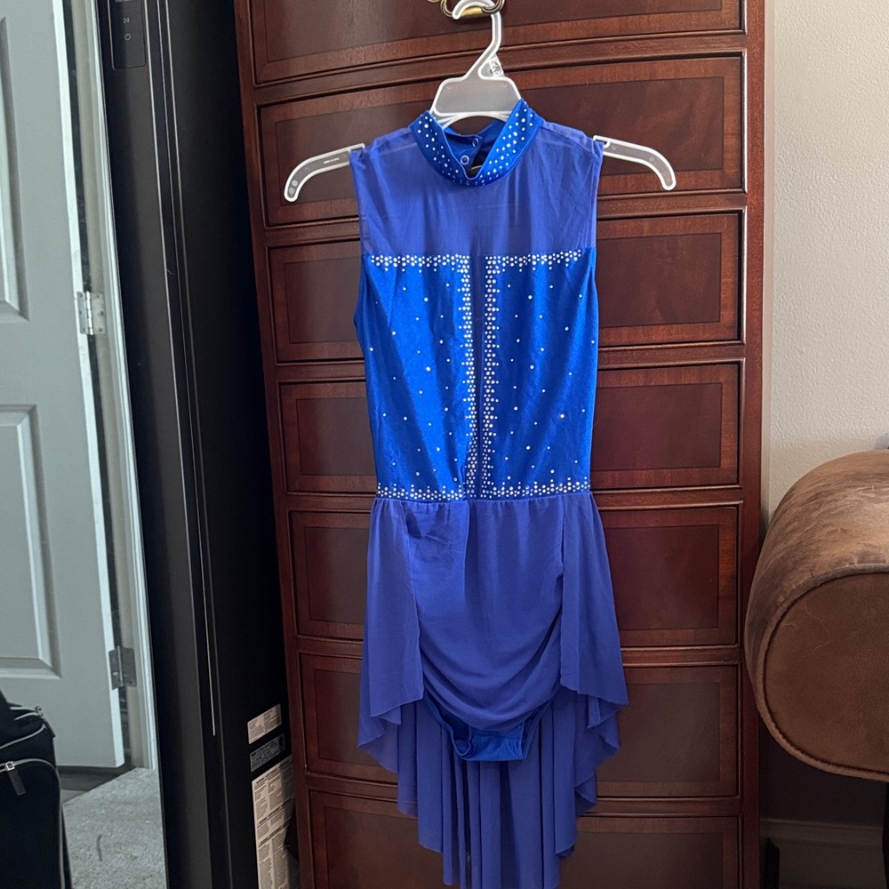 Elegant Blue Dance Sleeveless Dress
